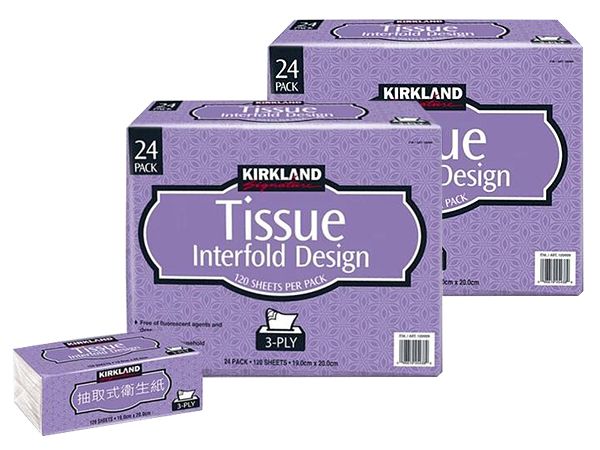 Kirkland Signature 科克蘭~三層抽取衛生紙(120抽x24包x2串)