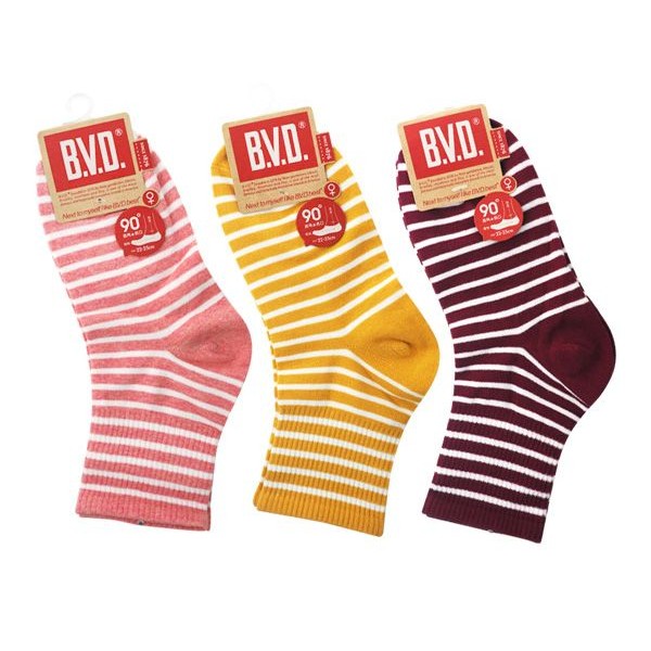 B.V.D.~1/2條紋直角女襪(1雙入) 款式可選