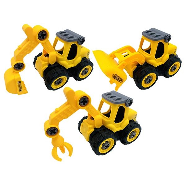 Rinmax~拆裝玩具 工程車系列組合(挖土機/推土機/抓斗機)1組入