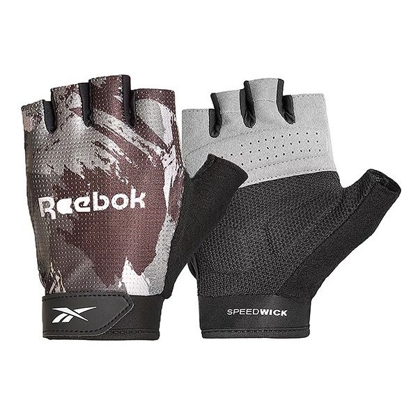 Reebok~速乾透氣健身手套(迷彩灰)1雙入 款式可選