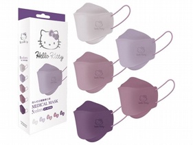 艾爾絲~HELLO KITTY4D成人立體醫用口罩(10入)紫色款 MD雙鋼印