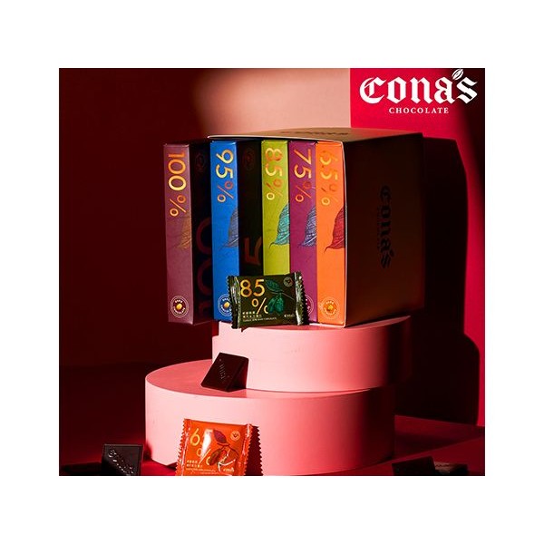 妮娜巧克力~Cona's純粹濃意禮盒(精選黑巧克力薄片)5盒入