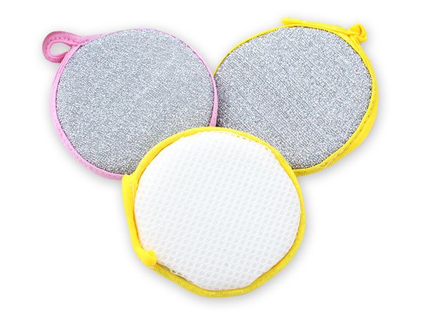 圓形雙面洗碗海綿(單入) 顏色隨機出貨