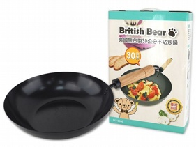 British Bear 英國熊~台灣製造 30公分不沾炒鍋(1入) ※限宅配