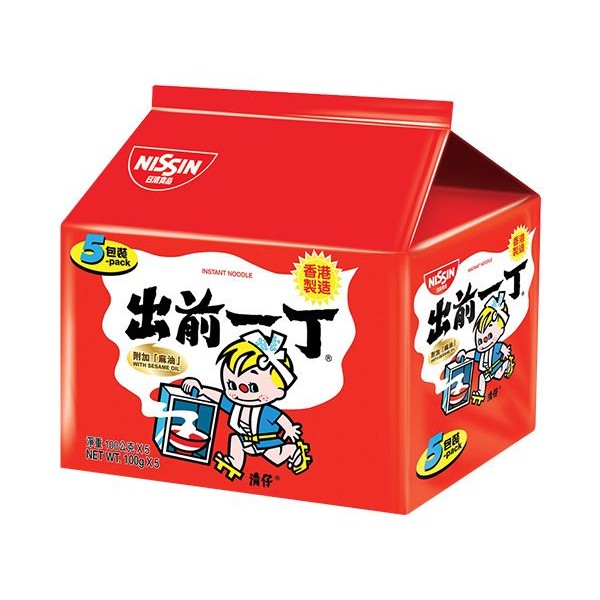 Nissin 日清~出前一丁麻油味速食麵(100gx5包)整袋裝