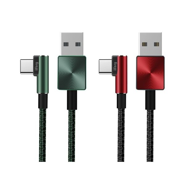 iFory~USB-A to Type-C 90°彎頭快充編織充電傳輸線(0.9M)1入 款式可選