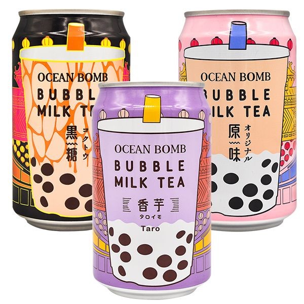 OCEAN BOMB~黑糖／原味／芋香 珍珠奶茶飲料315ml(24入／箱) 款式可選
