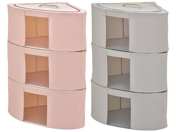 ikloo~角落式牛津布鋼骨折疊收納箱66L(3入)BNF95 款式可選