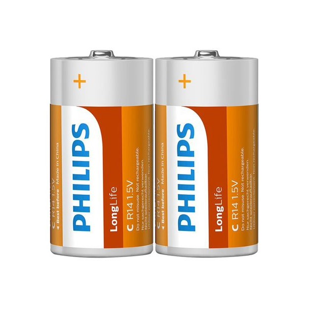 PHILIPS 飛利浦~Long Life碳鋅2號電池