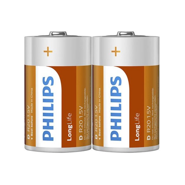 PHILIPS 飛利浦~Long Life碳鋅1號電池
