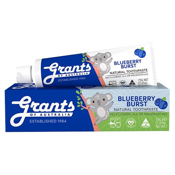 澳洲 grants 格蘭特~大自然兒童牙膏(75g) 藍莓風味 純素