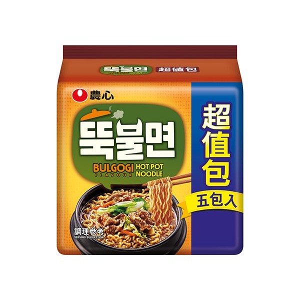 韓國 農心~石鍋烤肉風味麵115gx5包(超值包)