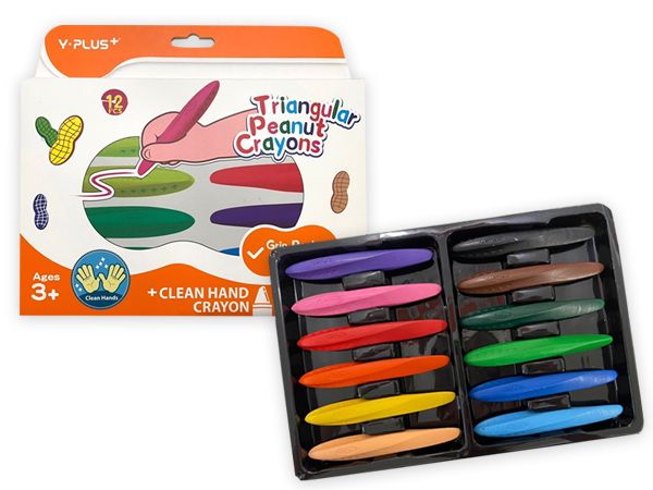 YPLUS~三角花生蠟筆(12色)