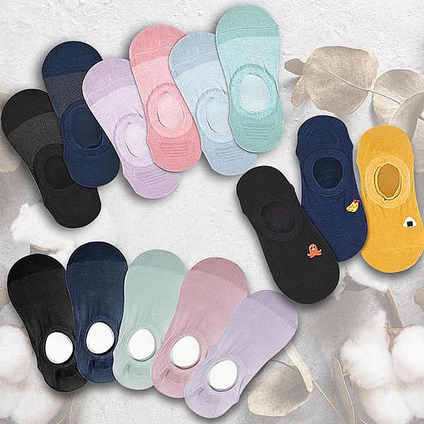 VOLA 維菈織品~ㄇ型冰沁包覆襪套／透氣包覆襪套／刺繡包覆襪套(1雙入) 款式可選 深履隱形襪 MIT台灣製