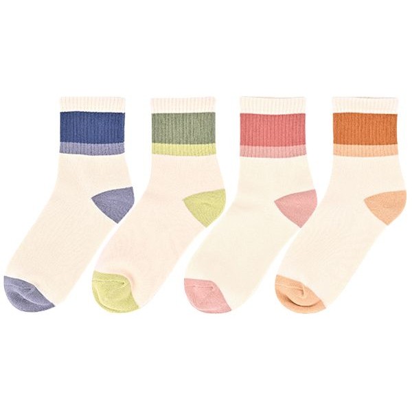 VOLA 維菈織品~百搭色塊長襪(22-26cm)1雙入 4／4長襪 款式可選 台灣製