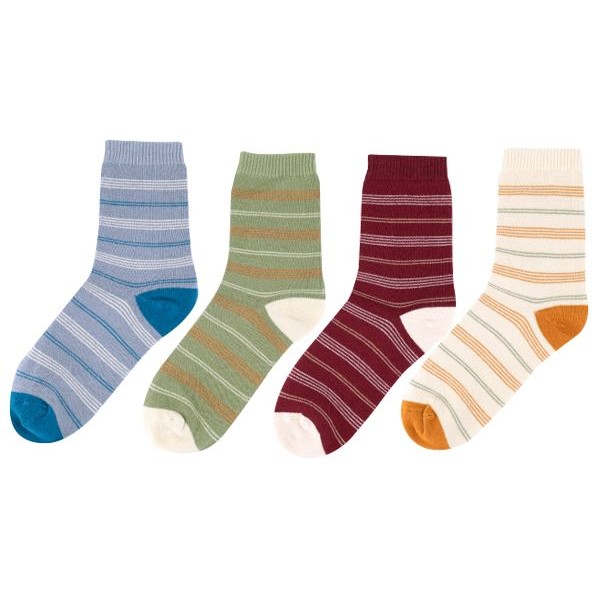 VOLA 維菈織品~百搭撞色條紋長襪(22-26cm)1雙入 4／4長襪 款式可選 台灣製