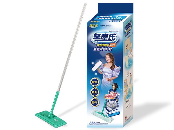 無塵氏~複絨纖維靜電立體除塵拖把(1拖把+10張立體除塵紙)