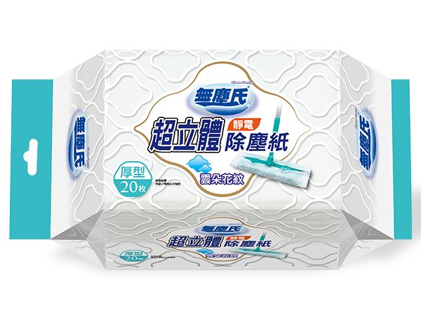 無塵氏~超立體靜電除塵紙20張(雲朵花紋)
