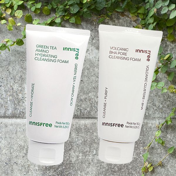 韓國 Innisfree~綠茶保濕胺基酸潔面乳／火山泥毛孔調理潔面乳(150g／150ml) 款式可選