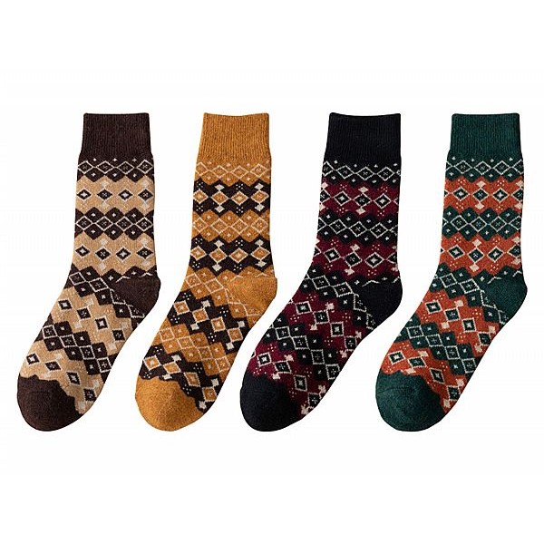 AMICA~1128#復古民族風混紡羊毛襪(1雙入) 款式可選