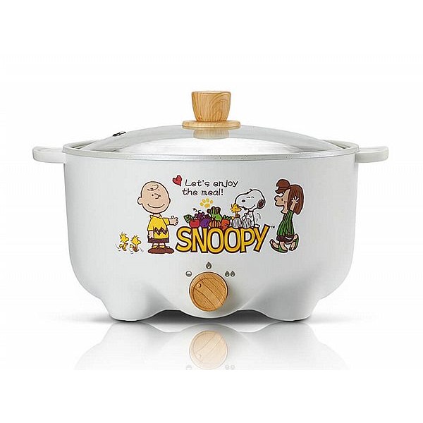 魔力家 MOLIJIA~Snoopy史努比吃貨系列-S22雙層防燙不沾電湯鍋BY011022(3L)1入 快煮鍋、美食鍋、電湯鍋