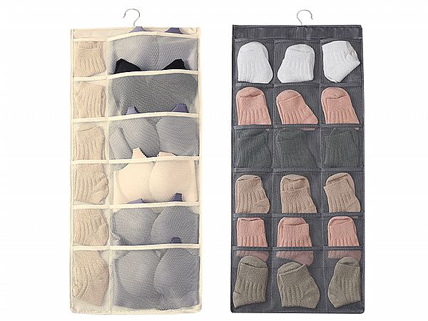 雙面懸掛內衣褲／襪子收納袋(30格)1入 款式可選