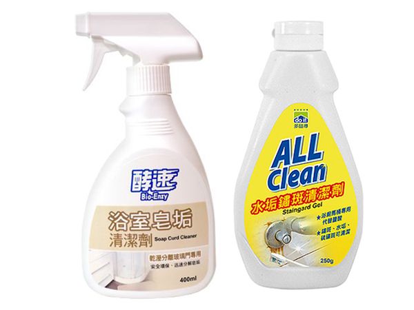 <超值組合> 多益得-酵速浴室皂垢清潔劑400ml+水垢鏽斑清潔劑250g 組合款