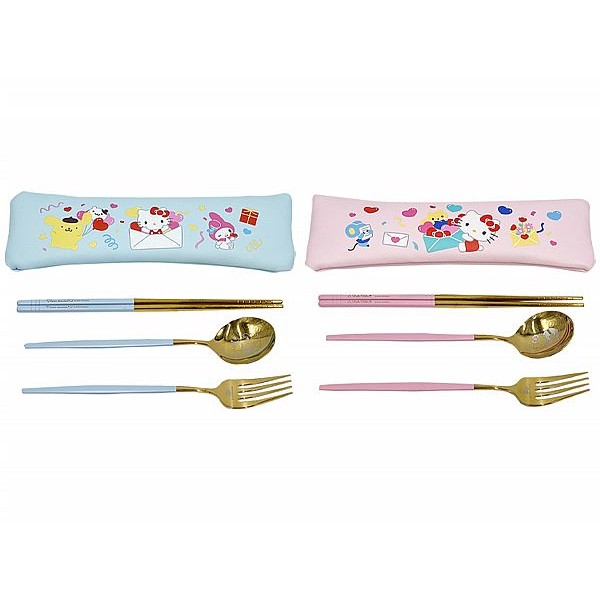 三麗鷗 Sanrio~三件式餐具皮套組(筷子+湯匙+叉子)1組入 款式可選