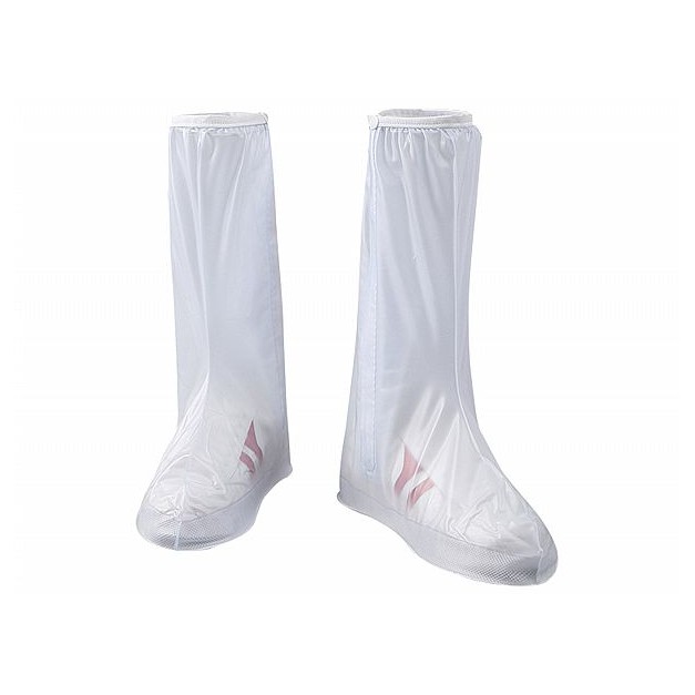 PVC透明白色高筒防水雨鞋套