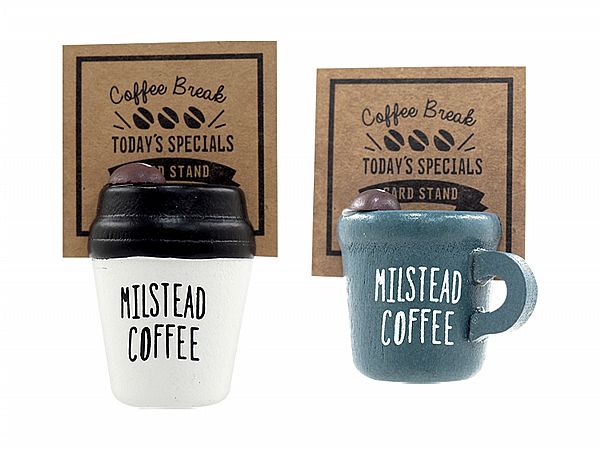 創意簡約桌面便籤留言夾／名片夾(咖啡杯)1入 款式可選