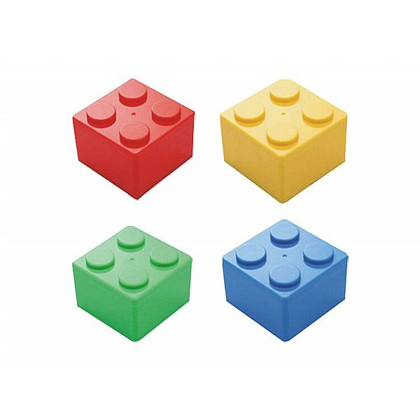 可疊加積木造型收納盒(正方形)1入 款式可選