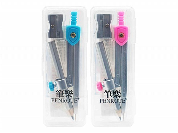 PENROTE 筆樂~鉛筆型圓規(藍色／粉紅)1入 款式可選