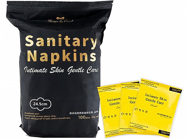 康朵~石墨烯涼感抑菌衛生棉-日用型(100入大容量) 24.5cm