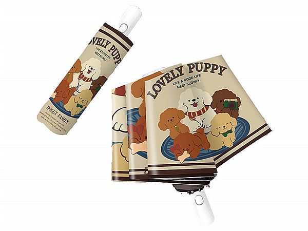 CUBESTORE~狗狗派對／防回彈抗UV快乾自動三折傘(1支入)