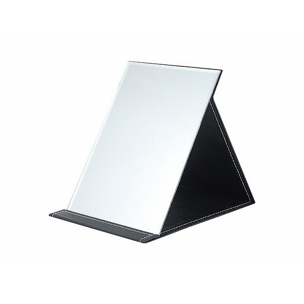 黑色PU皮質折疊化妝鏡(迷你號10x7cm)