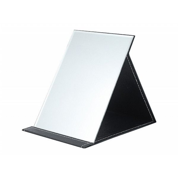 黑色PU皮質折疊化妝鏡(小號16x11.8cm)