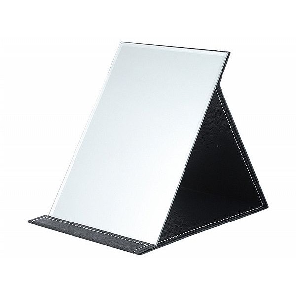 黑色PU皮質折疊化妝鏡(大號24x17.3cm)