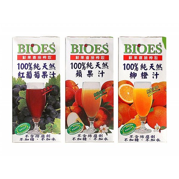 囍瑞~純天然100%葡萄汁／蘋果汁／柳橙汁原汁(200mlx24入) 款式可選