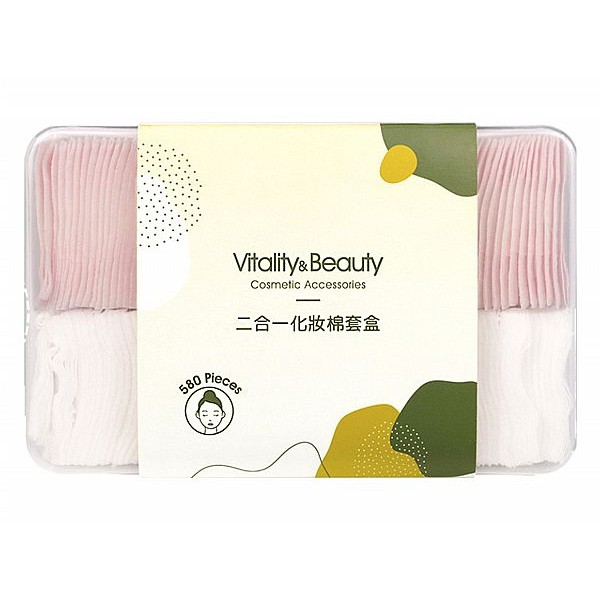 Vitality&Beauty~二合一化妝棉套盒(580片入)