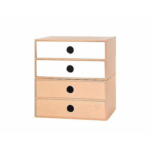mifo 銘峰木器工藝~木質2抽置物盒(1入)款式可選(白色/原木色)