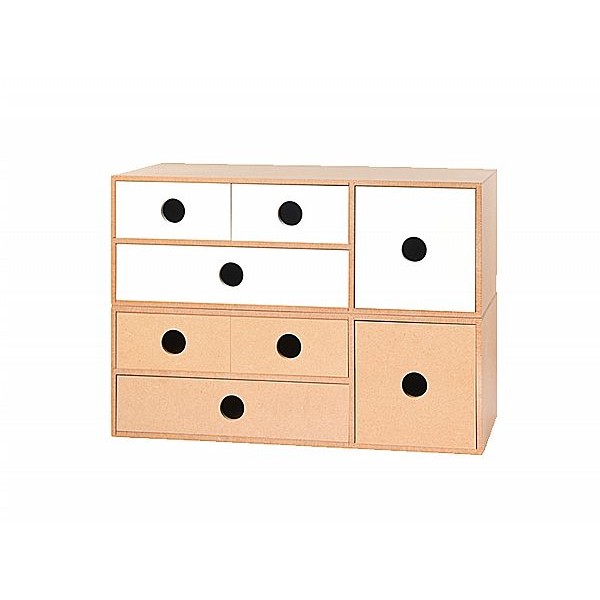 mifo 銘峰木器工藝~木質4抽置物盒(1入)款式可選(白色/原木色)