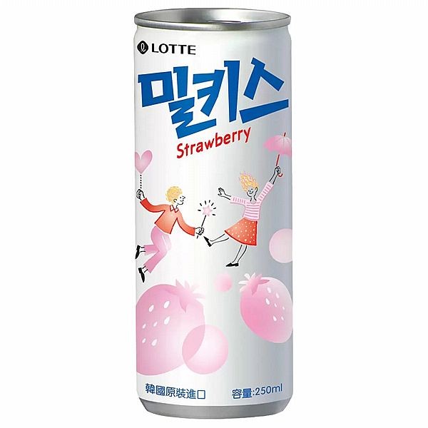 LOTTE 樂天~草莓優格風味碳酸飲(250ml) 美式賣場熱銷