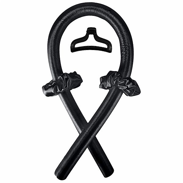 懶人睡眠捲髮神器／大波浪海綿捲(黑色)1組入