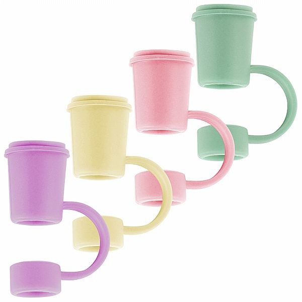奶茶造型波霸奶茶吸管專用矽膠防塵套(1入) 顏色隨機出貨