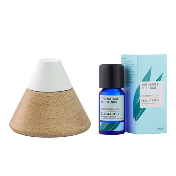 <超值組合> 自然之事~100%有機尤加利精油12ml+Mt.Fuji~原木雪山擴香石 組合款