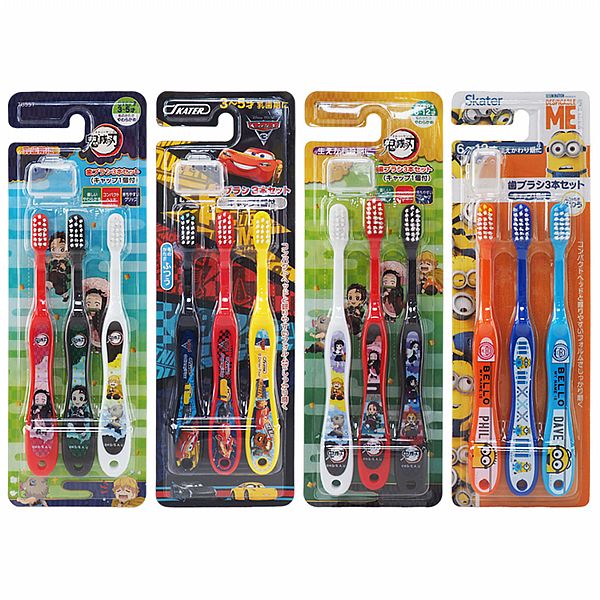 日本 Skater~(3-5／6-12歲)兒童牙刷(3支入) 款式可選 顏色隨機出貨
