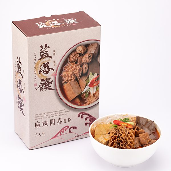 藍海饌~麻辣四喜寬粉595g*2入／盒