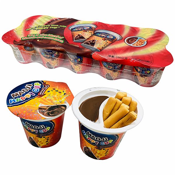 MAOJI~快樂杯(可可醬+棒餅)150g(15gX10杯入)