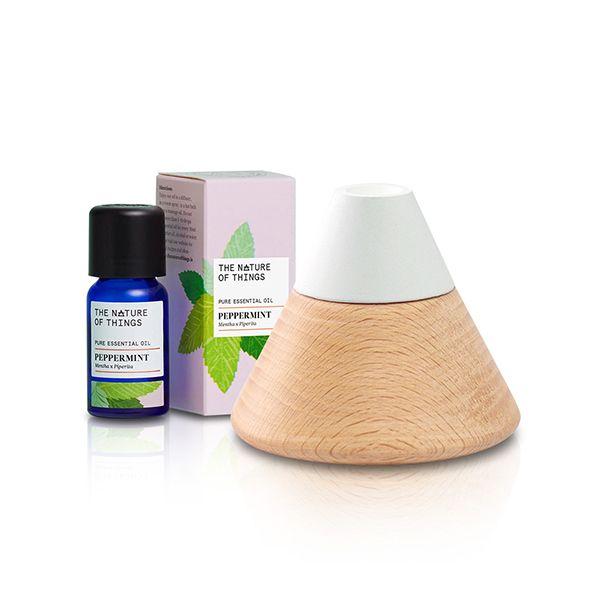 <超值組合> 自然之事~100%有機薄荷純精油12ml+Mt.Fuji~原木雪山擴香石 組合款