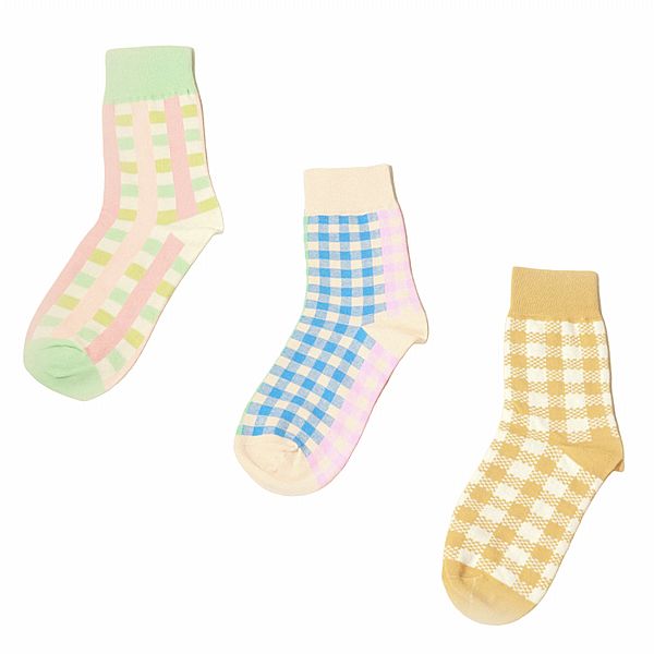 ONSIDE 飾集合~繽紛格紋襪3雙入組